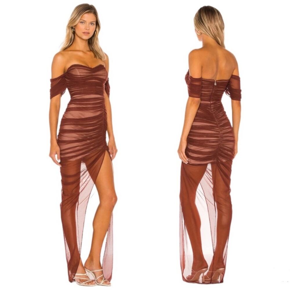 Nookie Dita Ruched Brown Dress